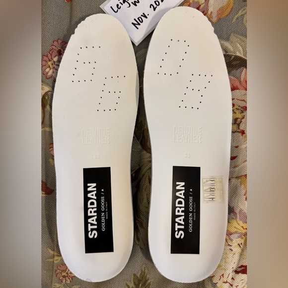 Golden Goose Women's Stardan Size 38 Cream/Gold/Tan with Gold Glitter Star! - Picture 8 of 12